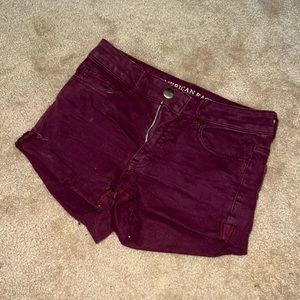 AMERICAN EAGLE Size 4 Burgundy Jean Shorts! Perfect Condition!